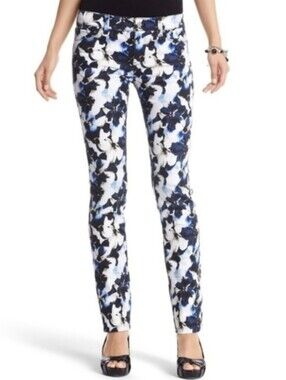 WHBM Orchid Jeans, Blue & White